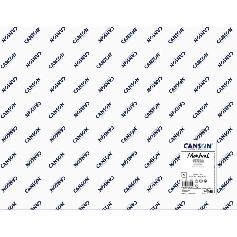 Feuille de papier Montval - Grain fin 200g 50x65cm