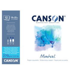Papier aquarelle Montval collé 1 côté - 300g/m² - 24 x 32cm