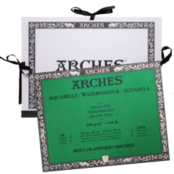 Bloc Arches 31 x 41 cm - 300g/m²- Grain Fin - 20 feuilles + 1 carton é