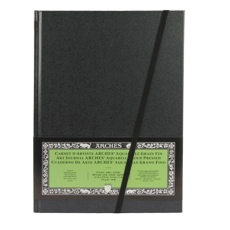 Carnet Arches A4 - 185gr/m² - 24 feuilles -Grain fin - Portrait - Cans
