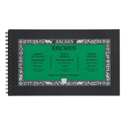 Carnet de voyage spiralé 15 x 25 cm - 15 feuilles Arches 100% coton -