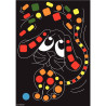Pochette de 16 planches de gommettes de 5 motifs animaux différents