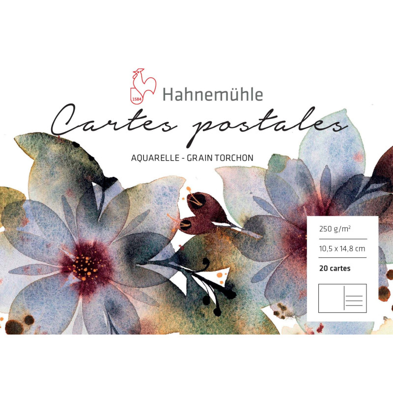 Blocs cartes postales 250g/m² - Format 10.5x21 cm 10 feuilles