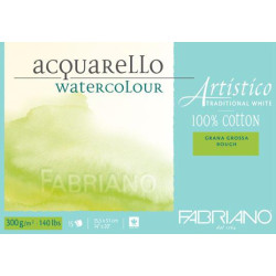 Bloc papier Aquarelle Artistico blanc traditionnel collé 4 côtés - 4 f