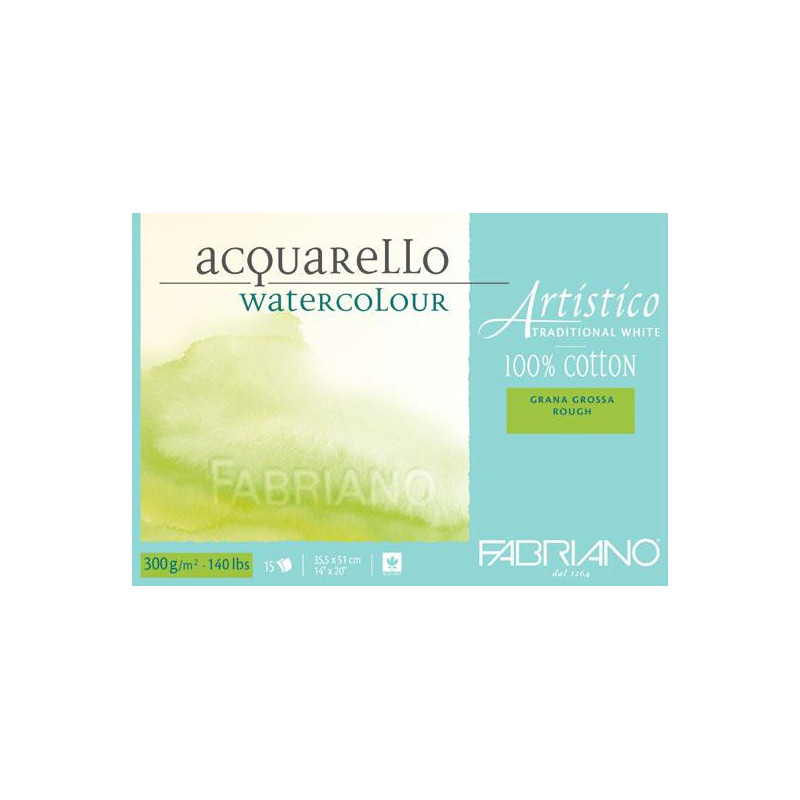 Bloc papier Aquarelle Artistico blanc traditionnel collé 4 côtés - 4 f