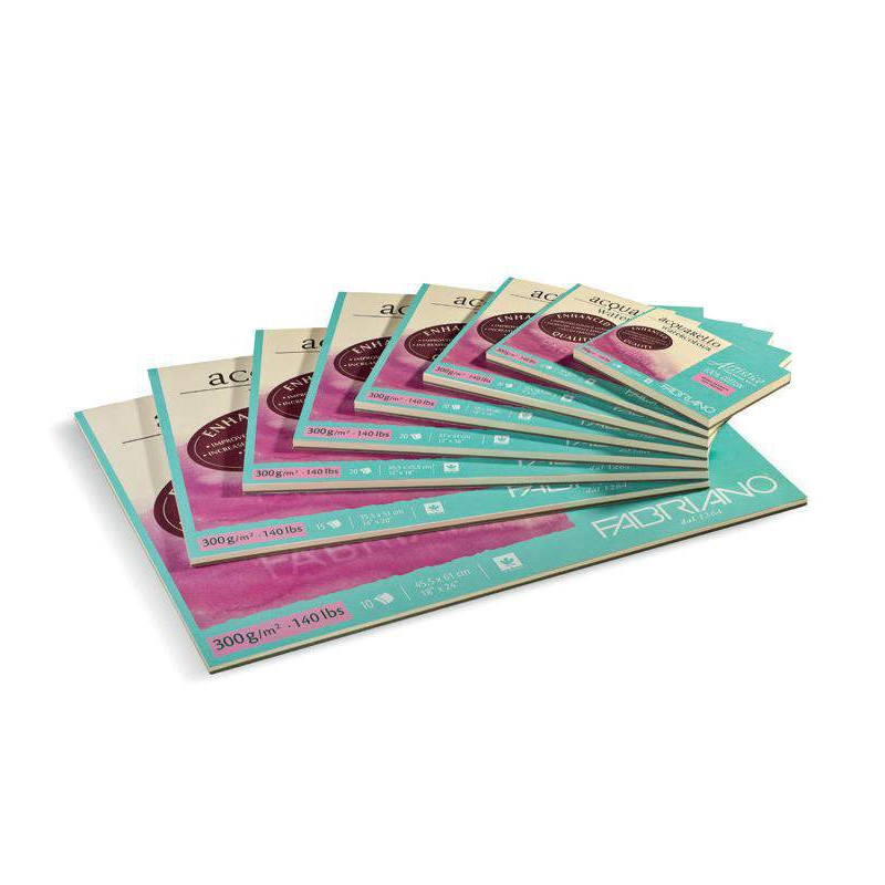 Bloc Papier Aquarelle Artistico Traditional white collé 4 côtés - 4 fo