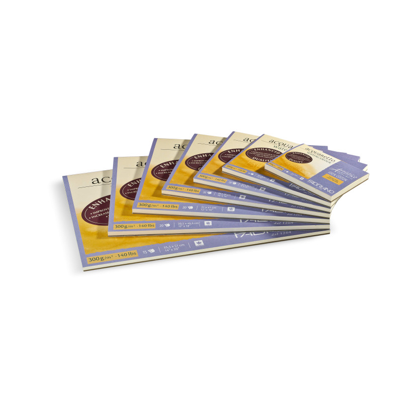 Bloc papier aquarelle Artistico Traditional White collé 4 côtés - 4 fo