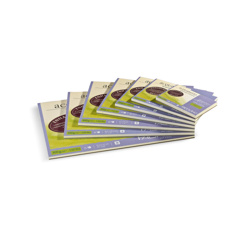 Bloc papier aquarelle Artistico Blanc Extra White collé 4 côtés - 4 fo