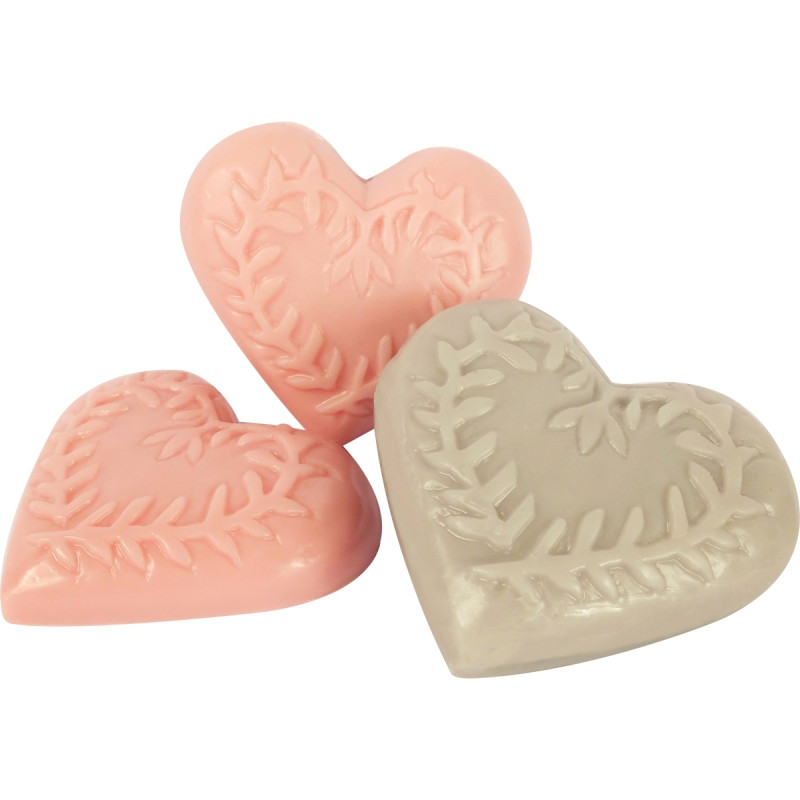 Lot de 3 moules pour savon forme coeur