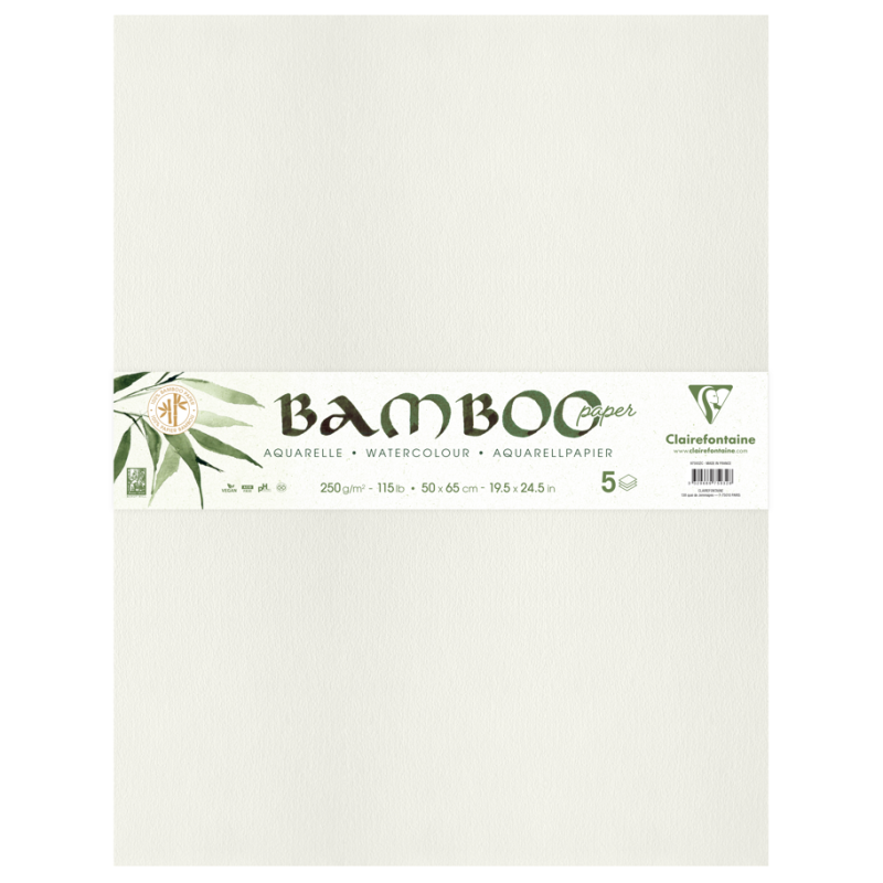 Papier aquarelle Bamboo 50x65cm 250g/m²