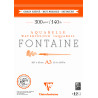 Bloc aquarelle Fontaine Grain Satiné 300g/m² - A4 12f 300g Collés 4 Cô