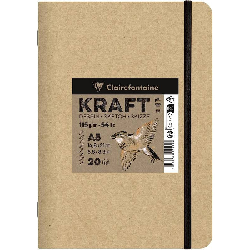 Carnet Piqués Kraft Brut - A4 20 feuilles