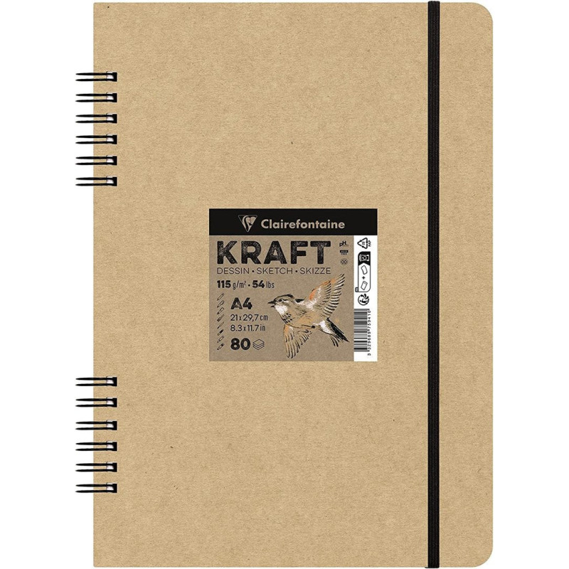 Carnet Spirales Kraft Brut - A5 20 feuilles