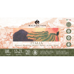 Bloc 100% coton 12x23 cm Italia-300gr-20 feuilles-Grain fin pressé à f
