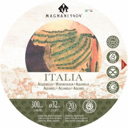 Bloc aquarelle rond diam 32 cm 100% coton Italia - 20 feuilles - Grain