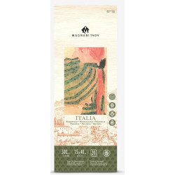 Bloc 100% coton 15x40 cm Italia-300gr-20 feuilles-Grain fin pressé à f