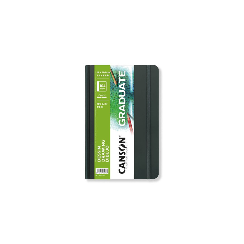 Carnet graduate Dessin-52 feuilles-160gr- cousu grand côté format port