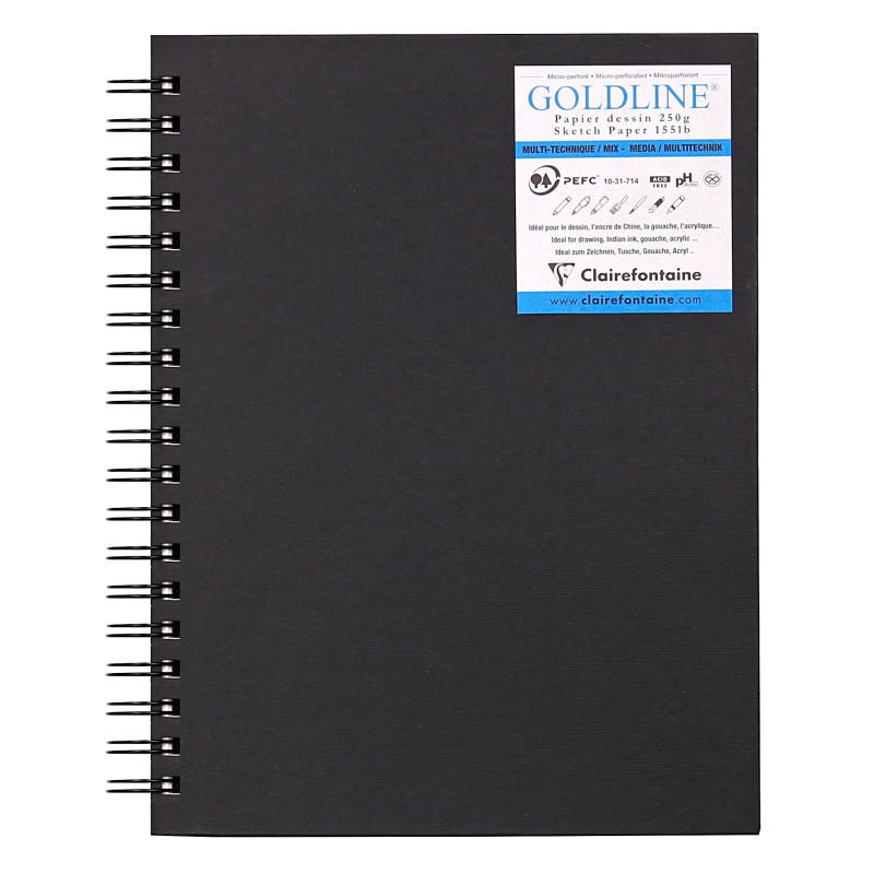 Carnet spiralé multitechnique Goldline - 40 feuilles - 250g/m² - 2 for