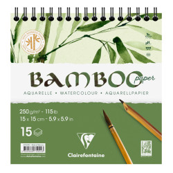Carnet aquarelle Bamboo 250g/m² spiralé - 26x36cm 15F
