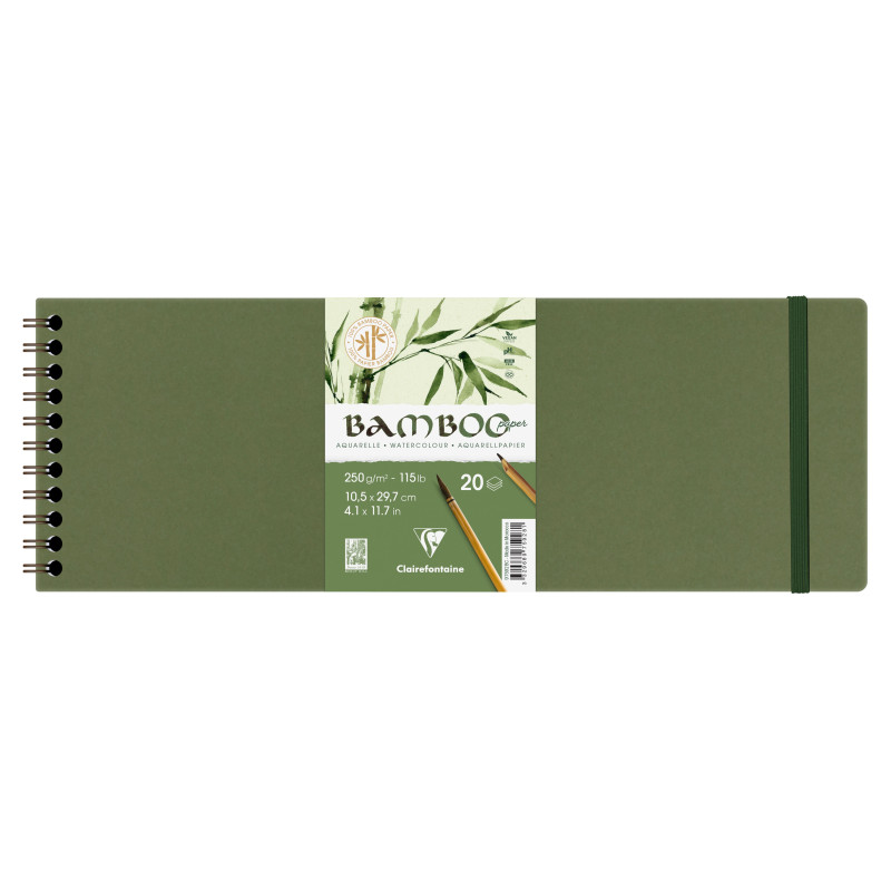 Album aquarelle Bamboo 250g/m² spiralé - A4 21x29.7cm 20F