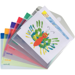 Paquet de 6 enveloppes en polypropylène pour format A5, coloris assort