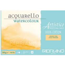 Bloc papier Artistico blanc traditionnel 12,5x18 cm - 25 feuilles - 30