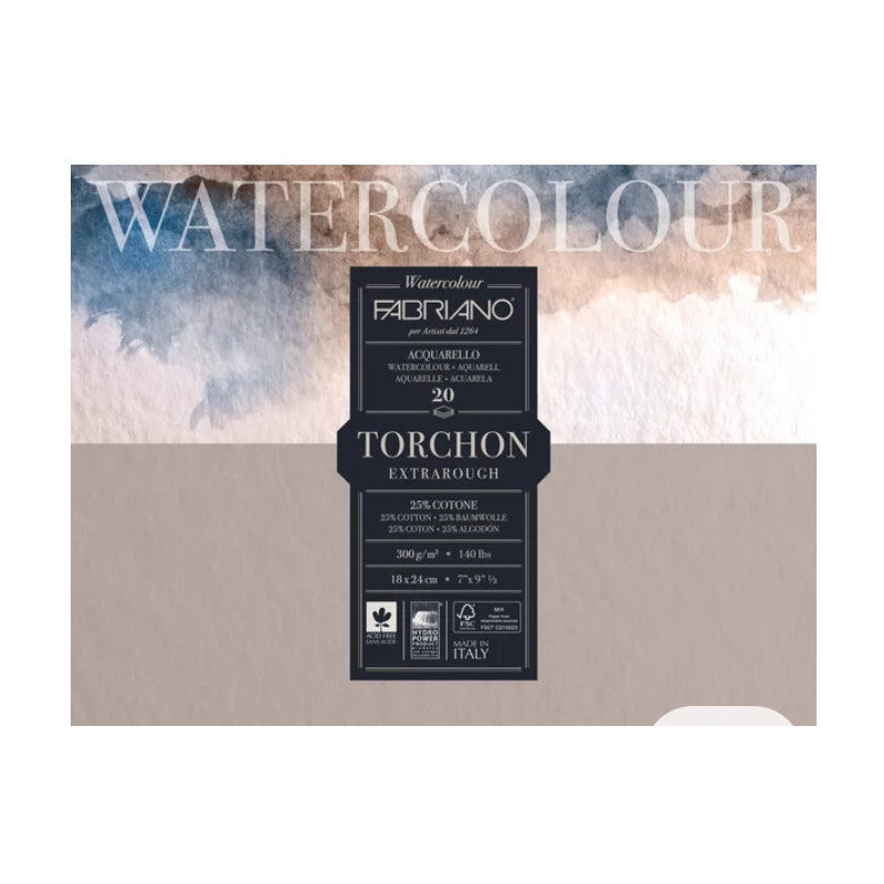 Bloc papier Aquarelle Watercolour - 300gr/m² - 20 feuilles - grain tor