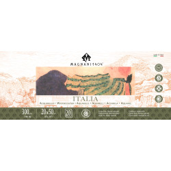Bloc 100% coton 20x50 cm Italia-300gr-20 feuilles-Grain fin pressé à f