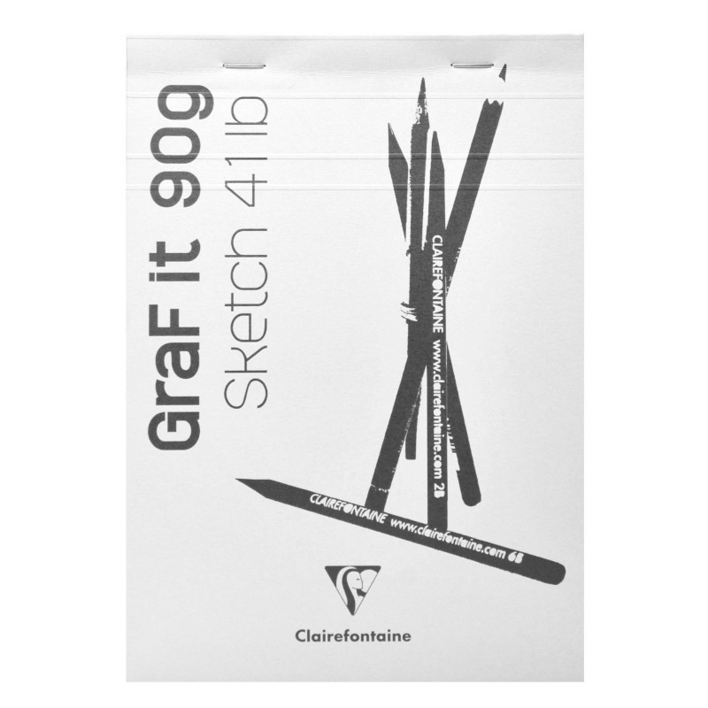 Bloc papier Graf'It sketch agrafé - 80 feuilles - 90gr/m² - Format A6