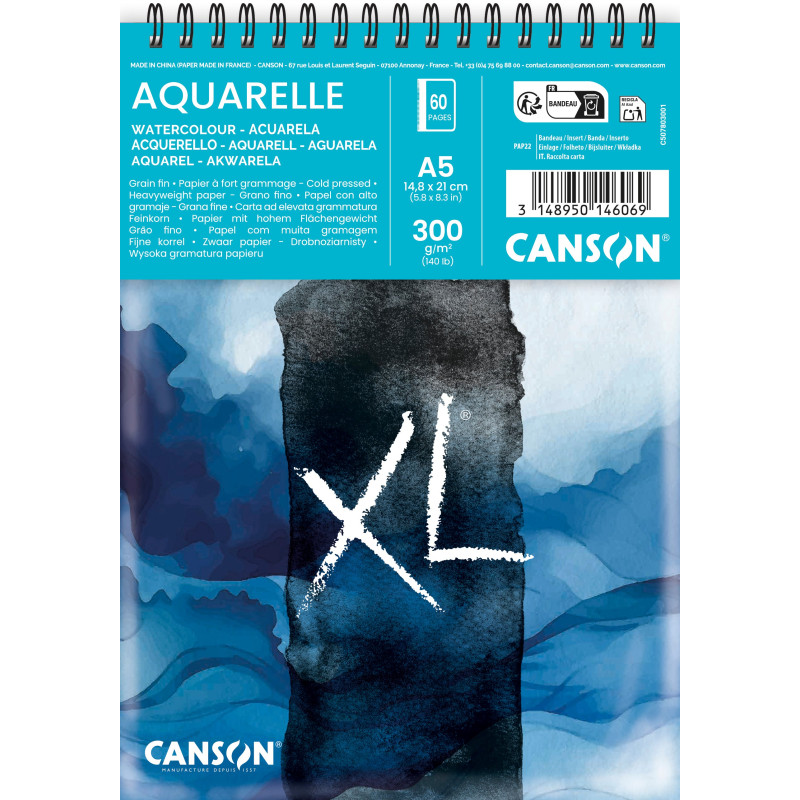 Album de dessin XL aqua Waves A5 - 30 feuilles - 300gr - Canson