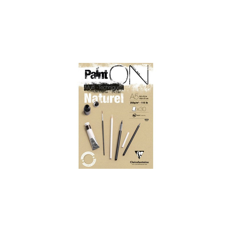 Bloc Paint on encollé naturel 30 feuilles - Format A3