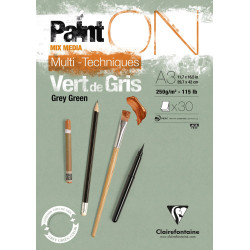 Bloc Paint on encollé Vert de gris - Format A2