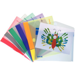 Paquet de 6 enveloppes en polypropylène pour format A5, coloris assort