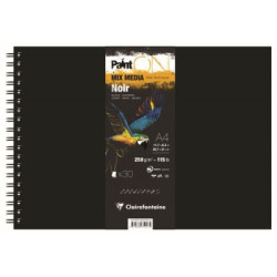 Bloc PAINT'ON Noir Spirale 250G - 30 Feuilles - A5 Paysage