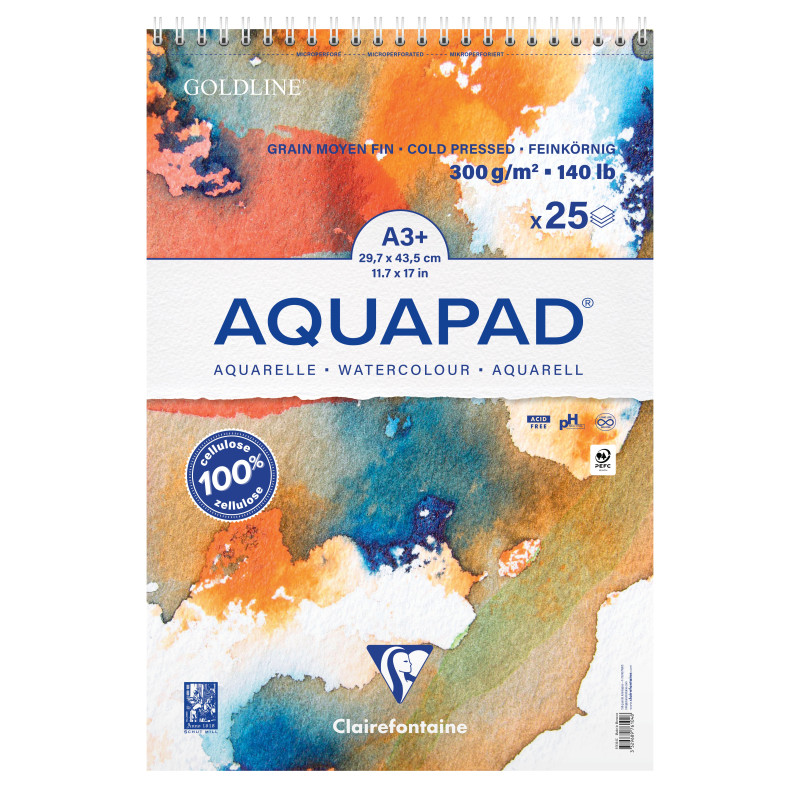 Bloc spiralé Aquapad Goldline - A5+