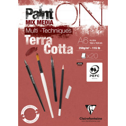 Bloc Paint-On encollé - 20 feuilles - 250gr/m² - A6