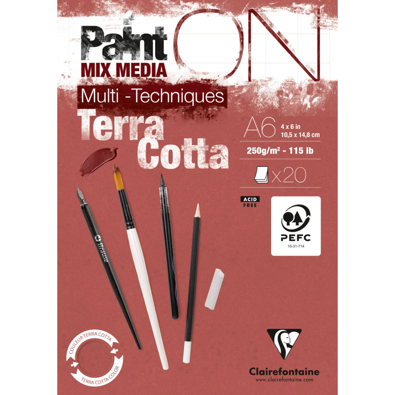 Bloc Paint-On encollé - 20 feuilles - 250gr/m² - A6