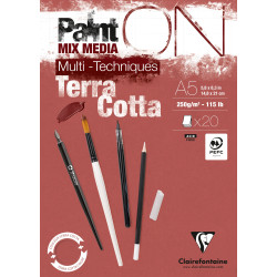 Bloc Paint-On encollé - 20 feuilles - 250gr/m² - A5
