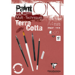 Bloc Paint-On encollé - 20 feuilles - 250gr/m² - A4