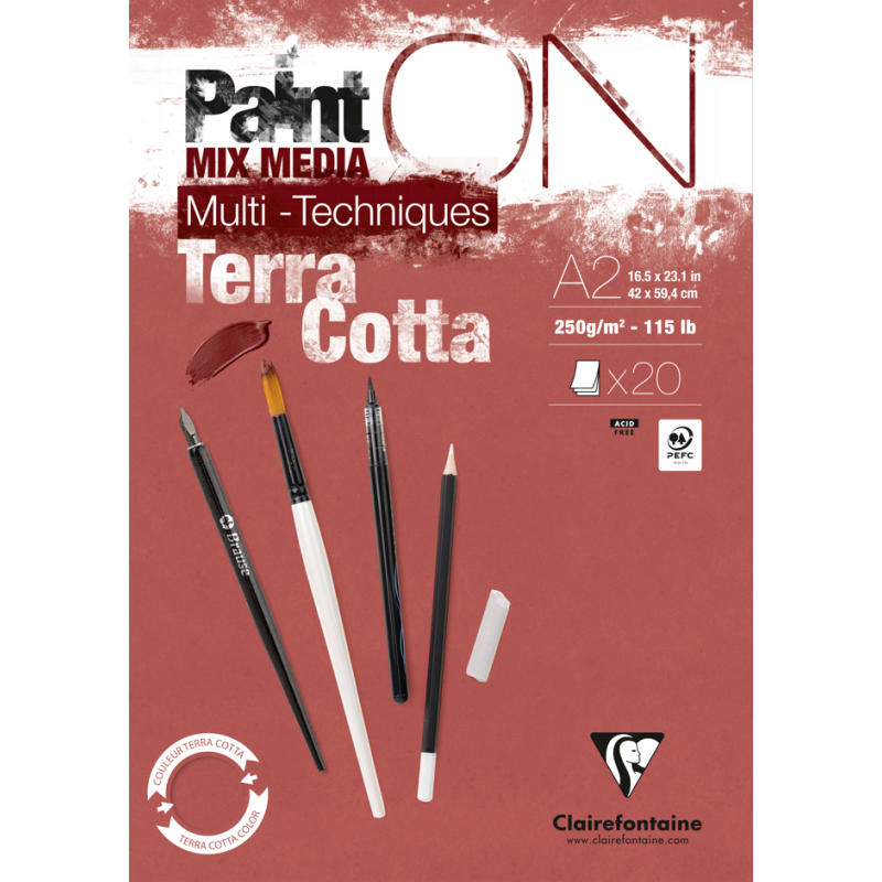 Bloc Paint-On encollé - 20 feuilles - 250gr/m² - A2 - A2