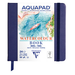 Carnet rembordé rigide Aquapad Aquarelle 14x14 24F 300g - Clairefontai