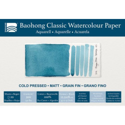 Bloc de papier aquarelle Classic Baohong 12.5x18 300g 20 feuilles grai