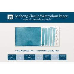 Bloc de papier aquarelle Classic Baohong 21x31 300g 20 feuilles grain