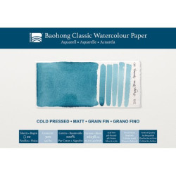 Bloc de papier aquarelle Classic Baohong 26x38 300g 20 feuilles grain