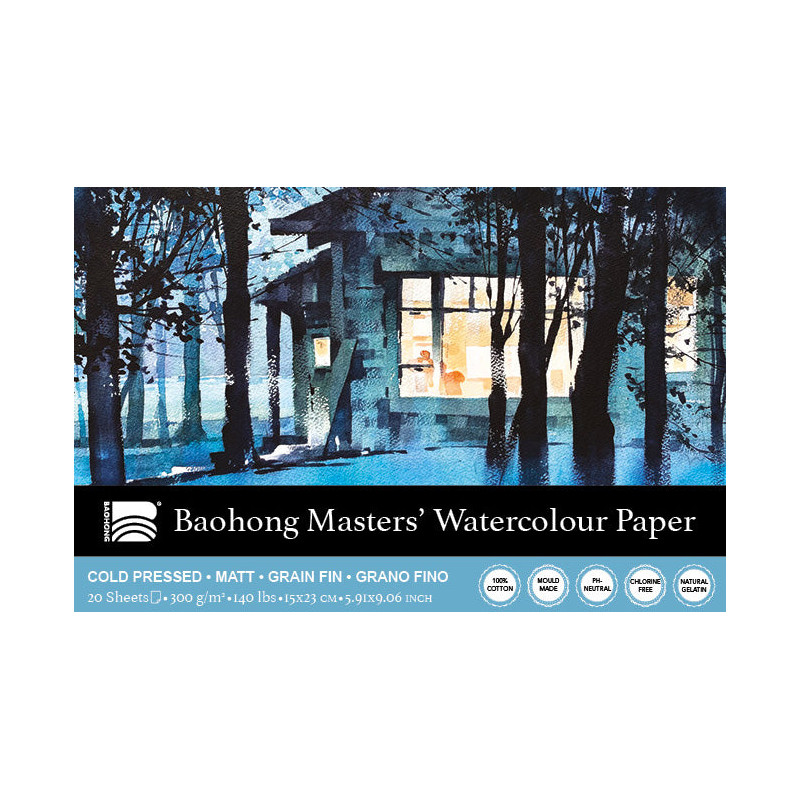 Bloc de papier aquarelle Baohong qualité professionnelle - Masters'Cho