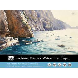 Bloc de papier aquarelle Baohong Artist 100 % coton – 23 × 31 cm – 20