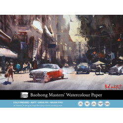 Bloc de papier aquarelle Baohong Artist 100 % coton – 31 × 41 cm – 20