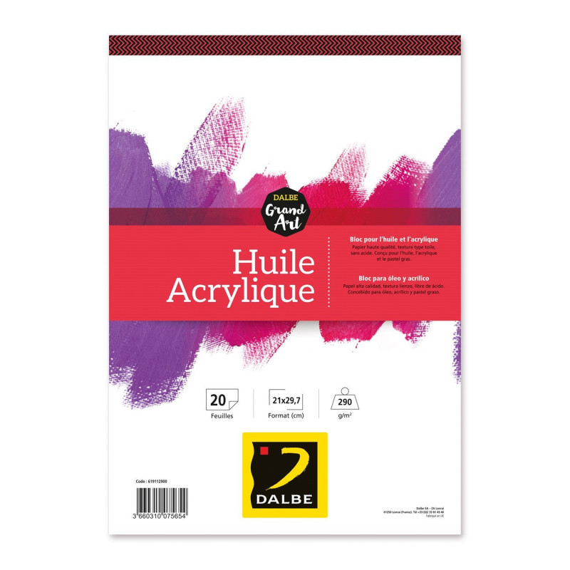 Bloc Grand Art Huile Acrylique - A3 29.7 x 42 cm