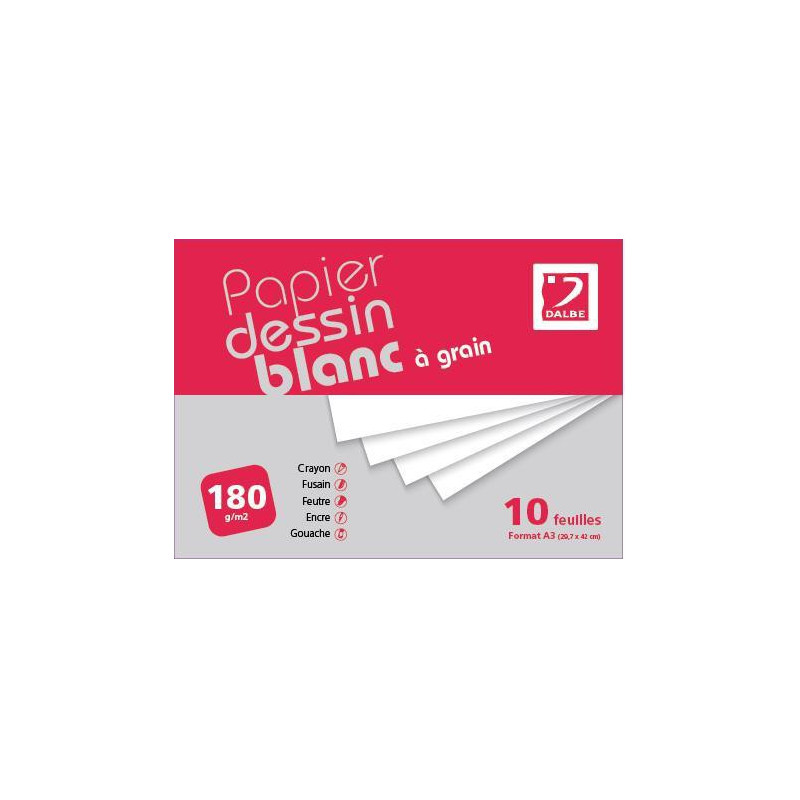 Pochette DB à grain dessin blanc - A4 180g 12F