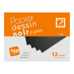 Pochette papier DB couleur noir à grain